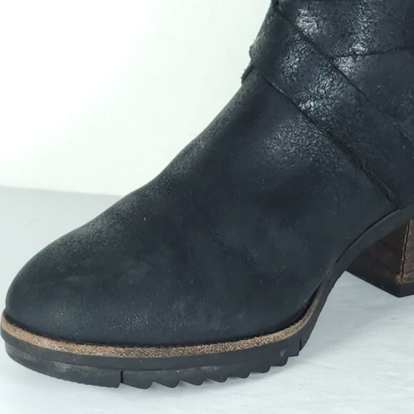 Sorel Women’s Cate US7 Black Leather Waterproof Side Zip Strappy Ankle Boots - Picture 13 of 16